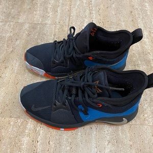 Boys Nike 13 Black, Orange and Blue Sneakers